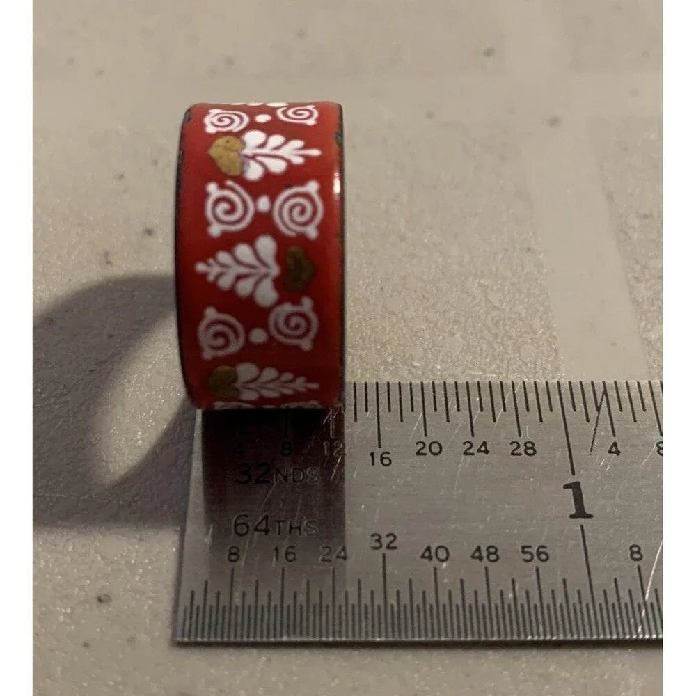 Vintage Enamel Cigar Band Ring Size 8.5